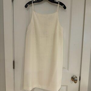 Trina Turk White Sheath Back Pleat Dress Size 10